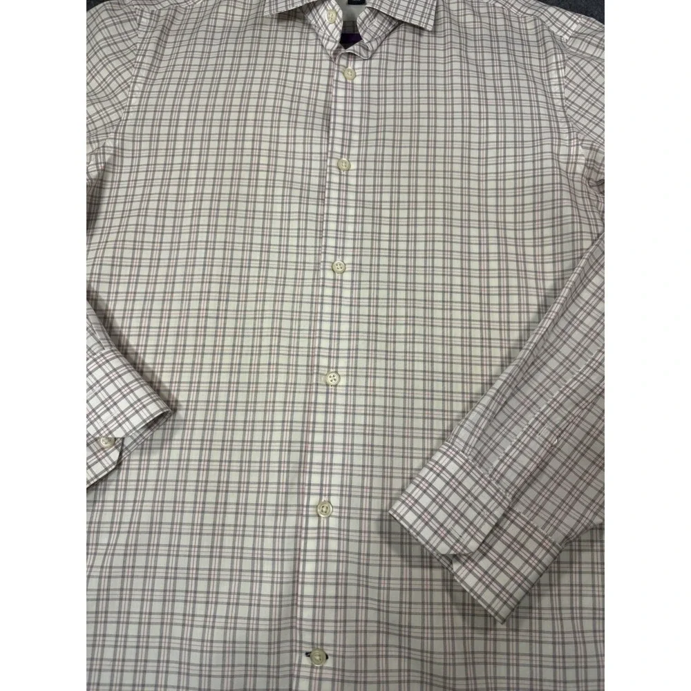 Banana‎ Republic Non-Iron Slim Fit Plaid Dress Shirt Size 15-15.5 M